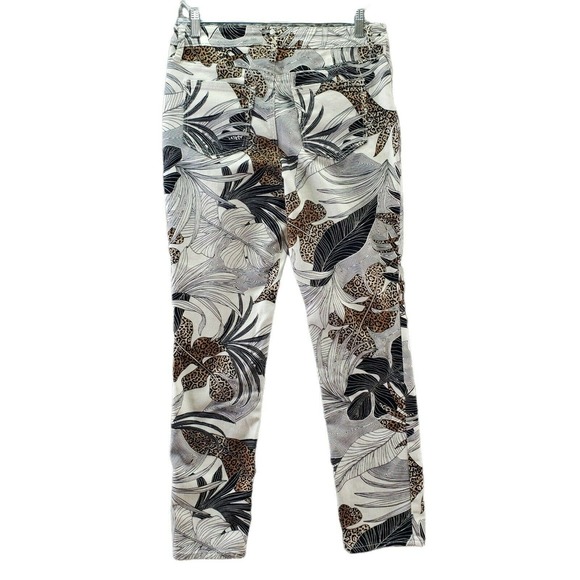 Chico's So Slimming Girlfriend Ankle Pants SZ 2 Large 12 Brown Black Animal - Picture 2 of 5